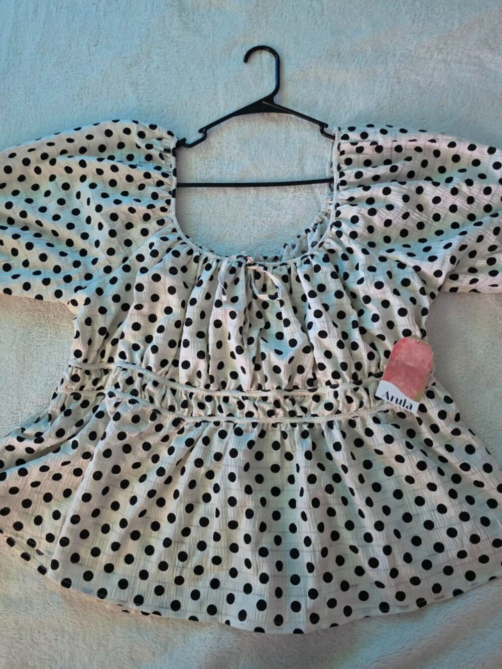 NWT Arula Polka Dot Smocked Peplum Top Size C / 3X ($70 MSRP)